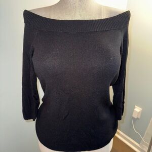 WHBM Women's Off-Shoulder Black Sweater